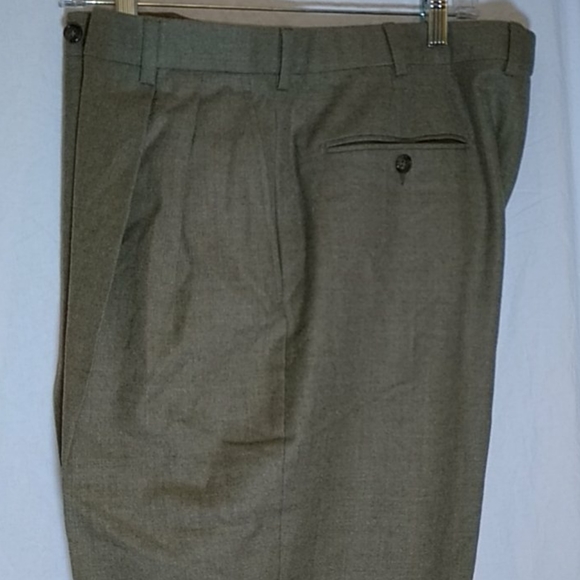 Brooks Brothers Tan Wool Pleated Dress Trousers - Picture 2 of 6